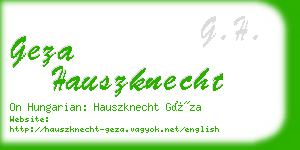 geza hauszknecht business card